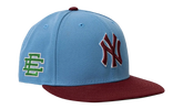 59FIFTY MLB NY YANKEES FITTED HAT "ERIC EMANUEL - Sky Blue/ Wine" EE424