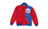 NBA Authentic Warm-Up Jacket "1993-94 Philadelphia 76ers - Red / Blue" 6056S3B1D93P76