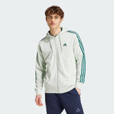 Men's adidas Essentials French Terry 3-Stripes Full-Zip Hoodie