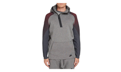 Tech Fleece Long Funnel Zip Hoodie "Carbon Heather / Black" 805655 063