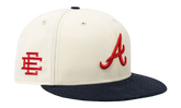 59FIFTY MLB ATLANTA BRAVES FITTED HAT "ERIC EMANUEL - Cream/ Navy" EE429