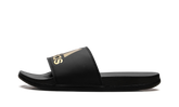 Adilette Comfort Slides "Core Black Gold Metallic" GY1946