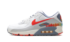 Air Max 90 Premium "Summit White Ashen Slate Pure Platinum Bright Crimson" HJ9147 121
