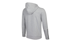Essentials Doubleknit Cut 3-Stripes Full-Zip Hoodie "Medium Grey Heather / Black" H12214