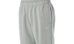 Solo Swoosh Fleece Open Hem Trousers "Dark Grey Heather / Light Smoke Grey / White" HV1090 063