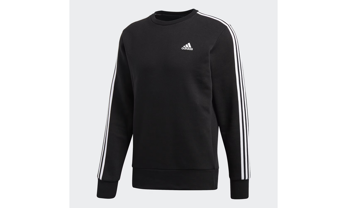 Essentials 3-Stripes Crew Sweatshirt "Black / White" BQ9645