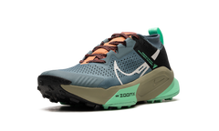 Nike ZoomX Zegama Trail "Light Slate Grey Glow Green Bone Black" DH0623 300