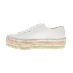 Triple Up Canvas Jute Pop Foxing Lace Up Sneakers