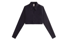 Nylon Faille Cropped Button Down "Black" khw030333 001