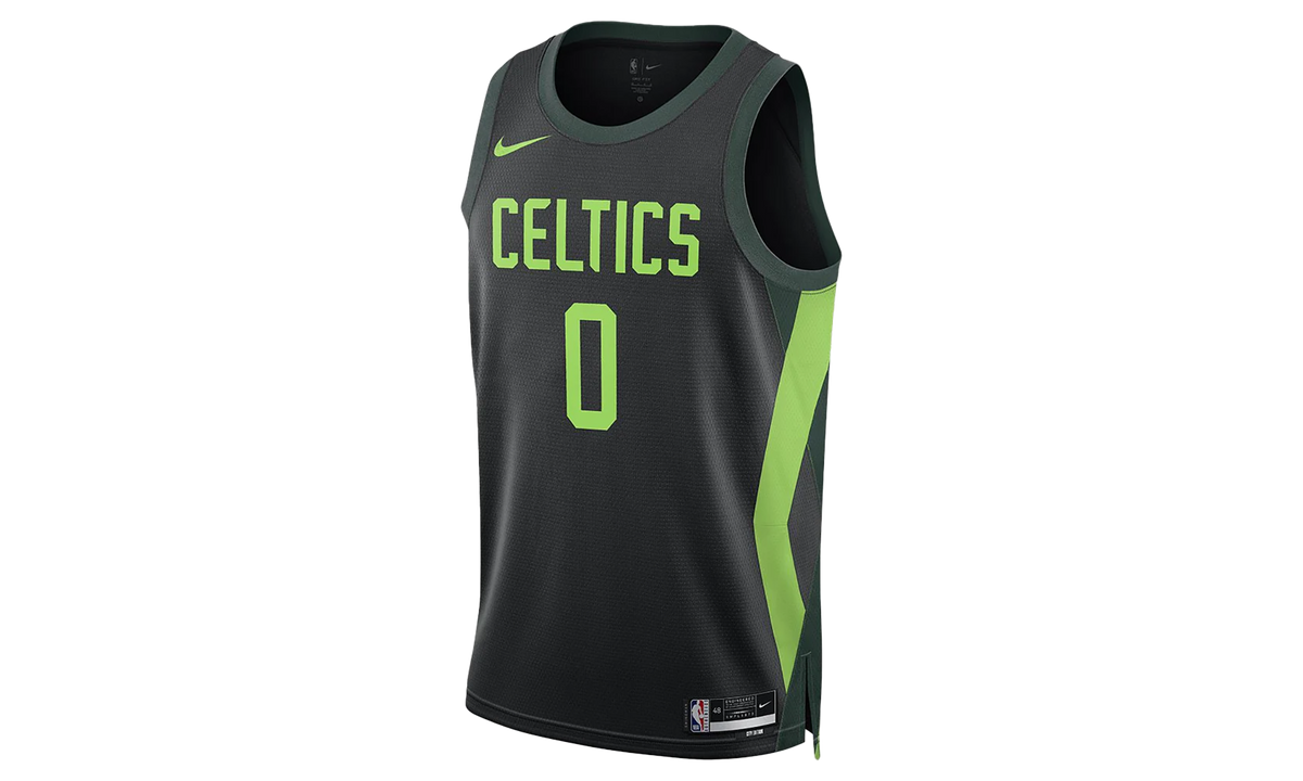NBA JAYSON TATUM BOSTON CELTICS SWINGMAN JERSEY "Black/Pro Green/Action Green" FQ4335 011
