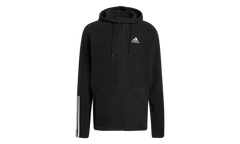 Essentials Polar Fleece Giant Logo Full-Zip Hoodie "Black / White" GV5297