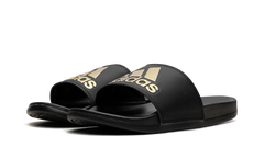 Adilette Comfort Slides "Core Black Gold Metallic" GY1946