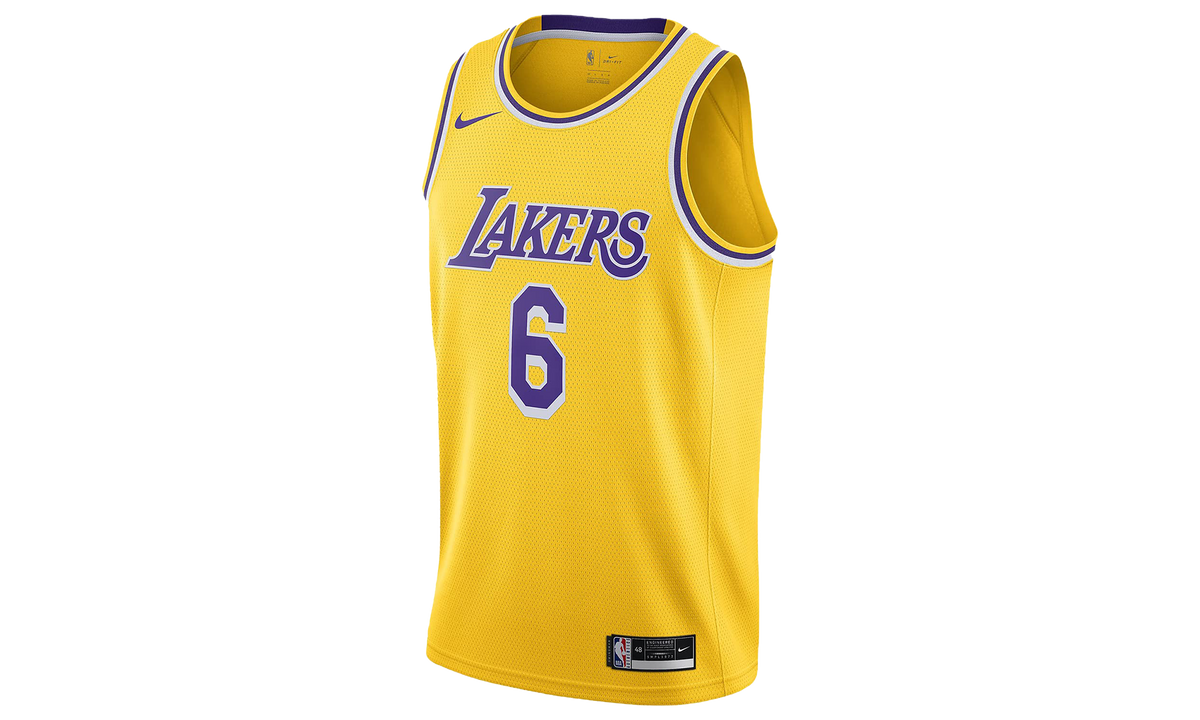 LA LAKERS LEBRON JAMES #6 ICON SWINGMAN JERSEY "Yellow" CW3669 738