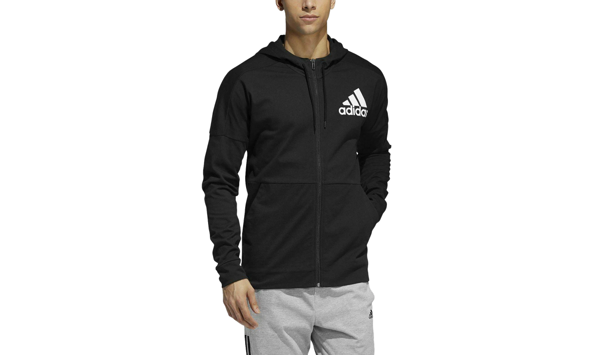Back To School Full-zip Hooded Sweatshirt "Black / White" FJ0717